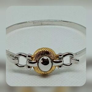 Monet Silver and Gold Bangle Bracelet